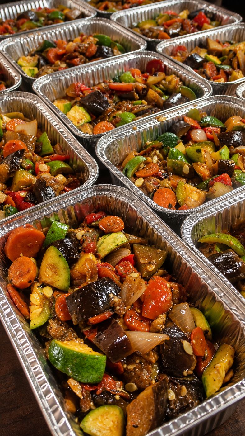Bandejas de vegetales asados